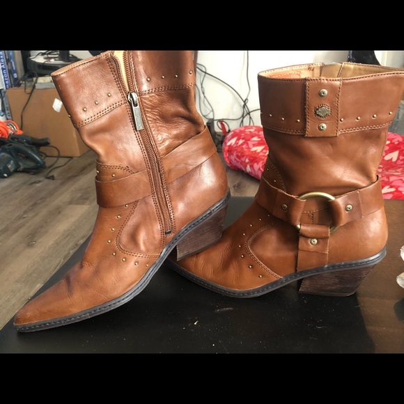 Over the ankle leather cowgirl boots - Picture 4 of 6